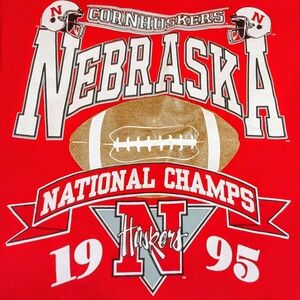 Vintage Nebraska Cornhuskers Red 1995 National Champs Sweatshirt, LG